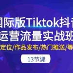 （10712期）国际版Tiktok抖音运营流量实战班：账号定位/作品发布/热门推送/等等-13节
