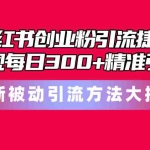 (10692期)小红书创业粉引流捷径!最新被动引流方法大揭秘,实现每日300+精准引流