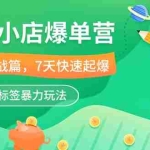 （10623期）抖音小店-爆单营，6大 实战篇，7天 快速起爆，标签暴力玩法（41节课）