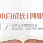 (10603期)小白成长|创业课:追求理论与实践结合,踏实落地,有尊严的持续赚钱-42节