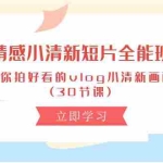 (10567期)情感 小清新短片-全能班,教你拍好看的vlog小清新画面 (30节课)
