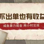 (10562期)2024咸鱼暴力掘金,不出单也有收益,两小时见效,当天突破500+