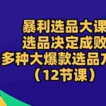 (10521期)暴利 选品大课:选品决定成败,教你多种大爆款选品方法(12节课)