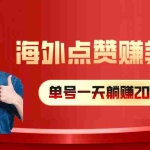 （10506期）海外视频点赞赚美刀，一天收入200+，小白长期可做