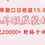 (10475期)海外联盟装机 单窗口日收益15.8  变现20000+ 野路子玩法