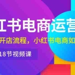 (10429期)小红书·电商运营课:小红书开店流程,小红书电商如何运营(18节视频课)