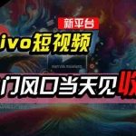 (10390期)全新平台vivo短视频,新风口AI混剪无脑搬运,冷门风口当天见收益,7天…