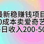 (10369期)最新稳赚钱项目 咸鱼 0成本卖爱奇艺会员 每日收入200-500