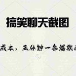 (10318期)搞笑聊天截图,五分钟一条原创爆款,日入1000+