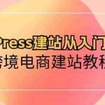(10313期)WordPress建站从入门到精通,跨境电商建站教程