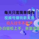 (10290期)每天只需简单操作,视频号赚钱新大陆,日入过千不是梦,小白轻松上手,…