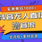 (10274期)2024抖音无人直播撸音浪新玩法 日入1000+ 全流程+素材资源