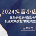 (10206期)2024抖音小店新课,体验分拉升/商品卡引流/投流效果优化/精选联盟引流/等