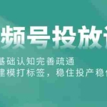 (10205期)视频号投放课:投放基础认知完善疏通,快速建模打标签,稳住投产稳住账号