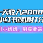 (10187期)一天收入2000+,最新小红书颜值打分项目,吸引小姐姐,刷爆后端收益