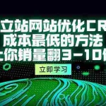 (10173期)独立站网站优化CRO,成本最低的方法,让你销量翻3-10倍(5节课)