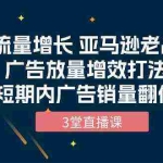 (10112期)流量增长 亚马逊老品广告放量增效打法,短期内广告销量翻倍(3堂直播课)