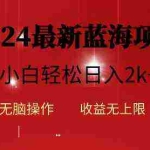 (10106期)2024蓝海项目ai自动生成视频分发各大平台,小白操作简单,日入2k+