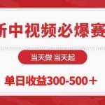 (10105期)最新中视频必爆赛道,当天做当天起,单日收益300-500+!