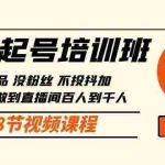 (10102期)直播起号课:没作品没粉丝不投抖加 3到5天直播间百人到千人方法(148节)