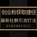 (10040期)创业粉捷径!最新被动引流方法大揭秘,实现每日100+精准引流