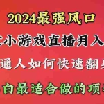 (10020期)2024年最强风口,通过小游戏直播月入25w+单日收益5000+小白最适合做的项目