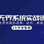 (9992期)无界系统实战课:全体系落地无界改版后选择、出价、高投产做付费引流-38节