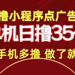 (9956期)0撸小程序点广告   单机日撸35+ 多机器多撸 做了就一定有