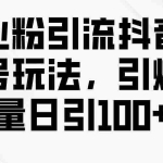 (9917期)创业粉引流抖音工具号玩法,引爆流量日引100+