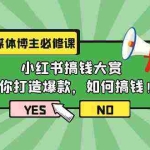(9885期)自媒体博主必修课:小红书搞钱大赏,教你打造爆款,如何搞钱(11节课)