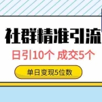 (9870期)社群精准引流高质量创业粉,日引10个,成交5个,变现五位数