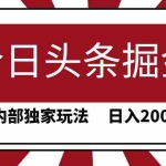 (9832期)今日头条掘金,30秒一篇文章,内部独家玩法,日入2000+