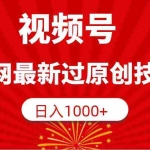 (9713期)视频号,全网最新过原创技术,日入1000+