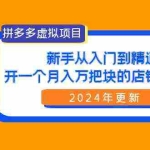 (9744期)拼多多虚拟项目:入门到精通,开一个月入万把块的店铺 真不难(24年更新)