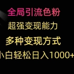 (9680期)全局引流色粉 超强变现能力 多种变现方式 小白轻松日入1000+