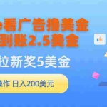 (9678期)Google看广告撸美金,3分钟到账2.5美金,发帖拉新5美金,多号操作,日入…