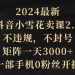 (9639期)2024最新抖音小雪花卖课2.0 不违规 不封号 矩阵一天3000+一部手机0粉丝开播