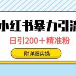 (9582期)小红书暴力引流大法,日引200+精准粉,一键触达上万人,附详细实操