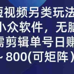 (9492期)QQ短视频另类玩法,利用一个小众软件,无脑搬运,无需剪辑单号日赚500~…