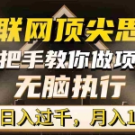 (9311期)互联网顶尖思维,手把手教你做项目,无脑执行,轻松日入过千,月入10W+