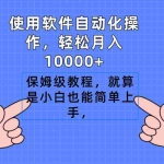 (9110期)使用软件自动化操作,轻松月入10000+,保姆级教程,就算是小白也能简单上手
