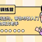 (9102期)网文写作训练营,从开篇到签约,带你尽快入门,迅速成为网文老手(22节课)