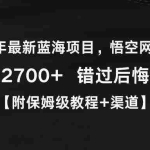 (9095期)2024年最新蓝海项目,悟空网盘拉新,日入2700+错过后悔一年【附保姆级教…