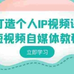 (8927期)打造个人IP视频课-短视频自媒体教程,个人IP如何定位,如何变现