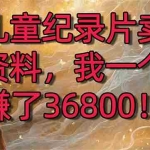(8808期)靠儿童纪录片卖教辅资料,一个月赚了36800!暴力变现2.0版本,喂饭级教学