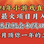 (8778期)2024年寒假爆火项目,小游戏直播月入20w+,学会了之后你将翻身