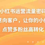 (8764期)小红书运营流量密码,揽获意向客户,让你的小红书高点赞多粉丝高转化