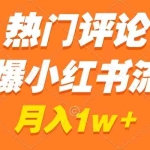 (8740期)热门评论引爆小红书流量,作品制作简单,广告接到手软,月入过万不是梦