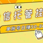 (8731期)微信托管挂机,单号日赚50-80,多号多撸,项目操作简单(附无限注册实名…