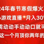 (8721期)2024年春节寒假爆火项目,普通小白如何通过小游戏直播做到月入30W+